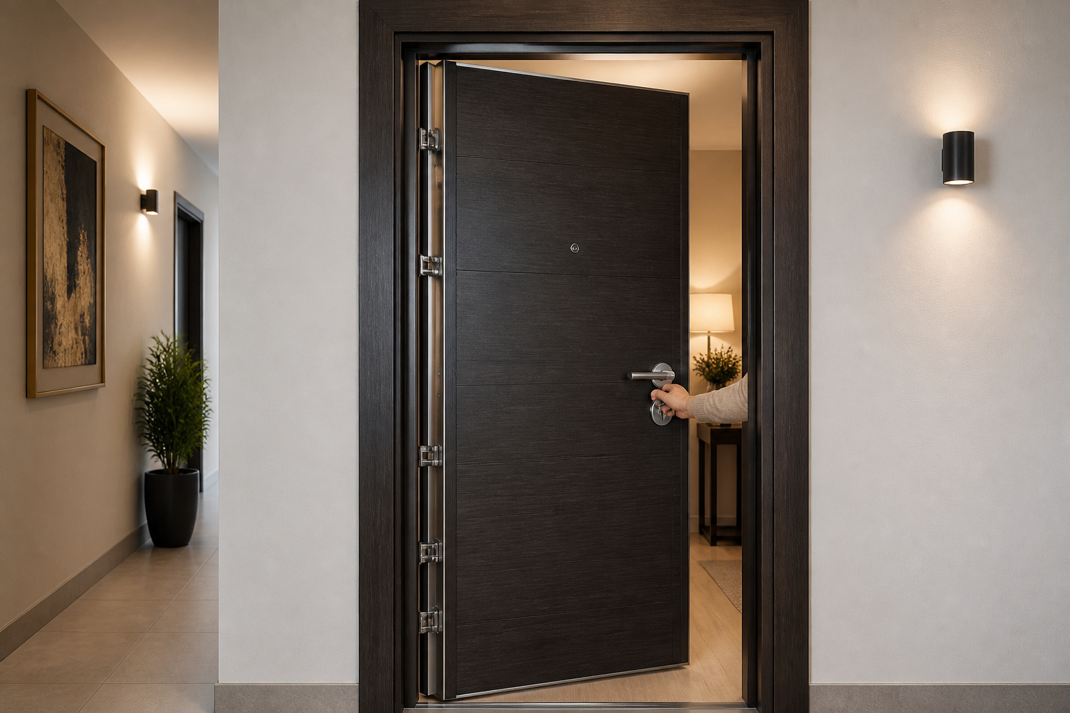 Porte dappartement securisee et moderne