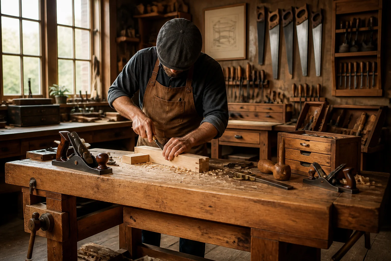 Artisan du bois au travail