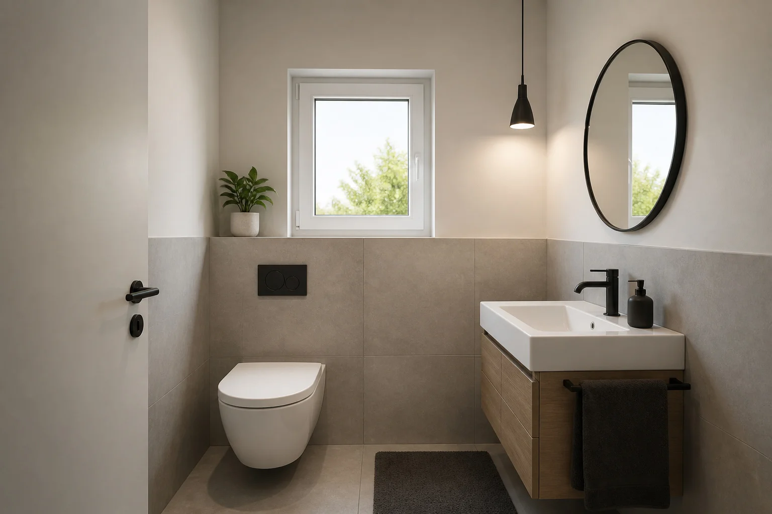 Salle de bain moderne et lumineuse