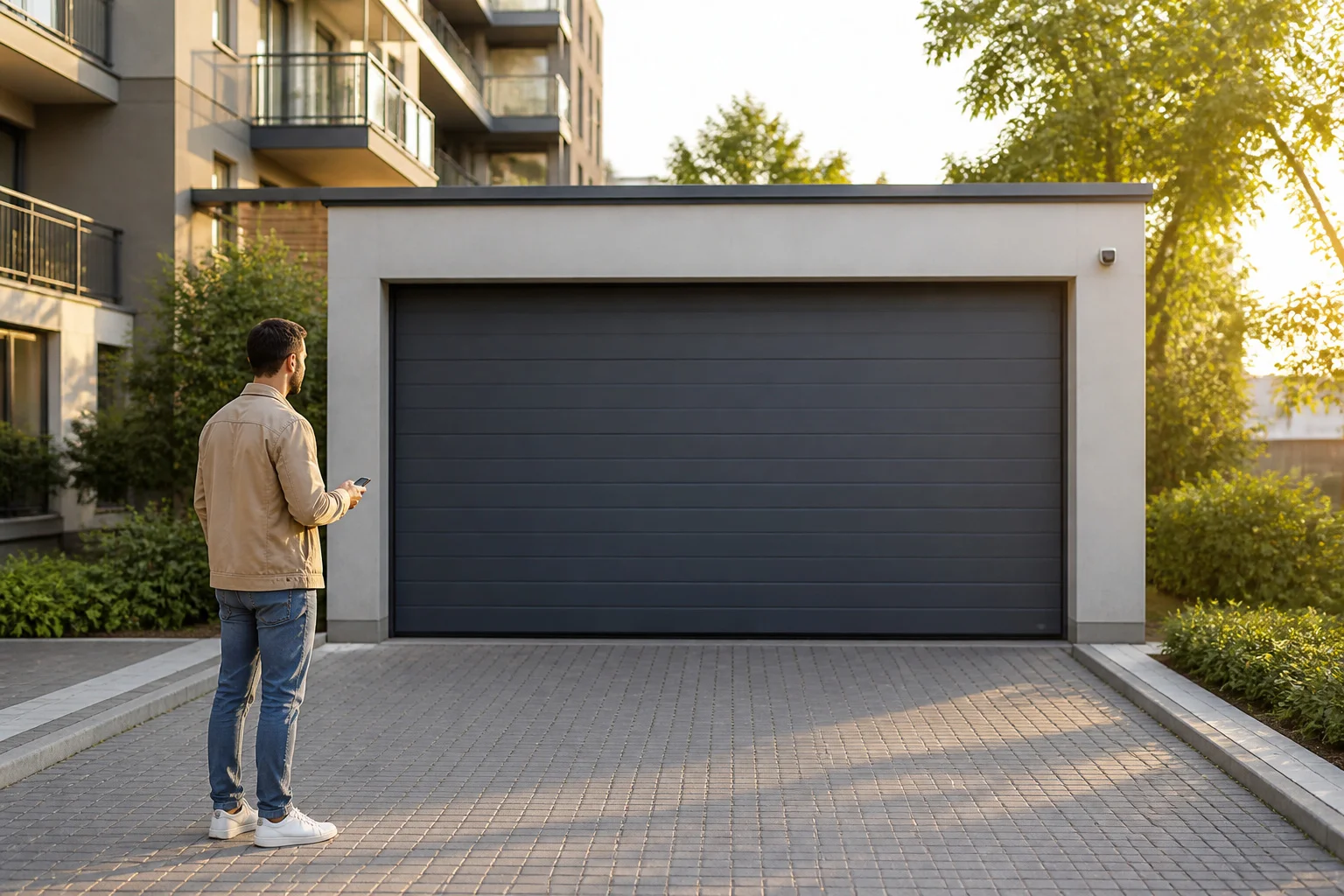 Acces securise a un garage moderne