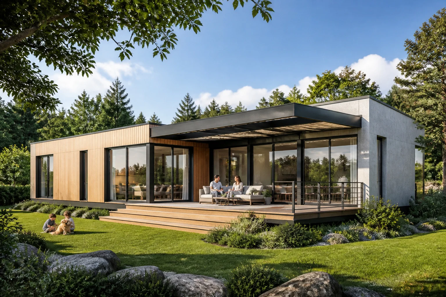 Maison prefabriquee moderne et sereine