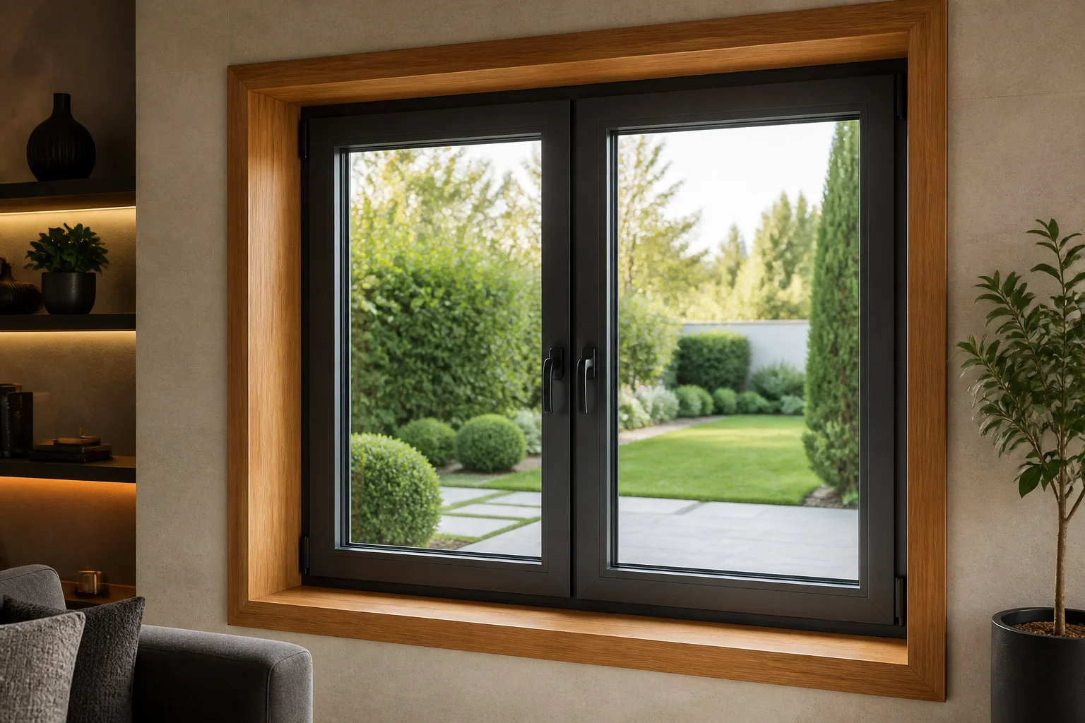 Fenetre bois aluminium moderne