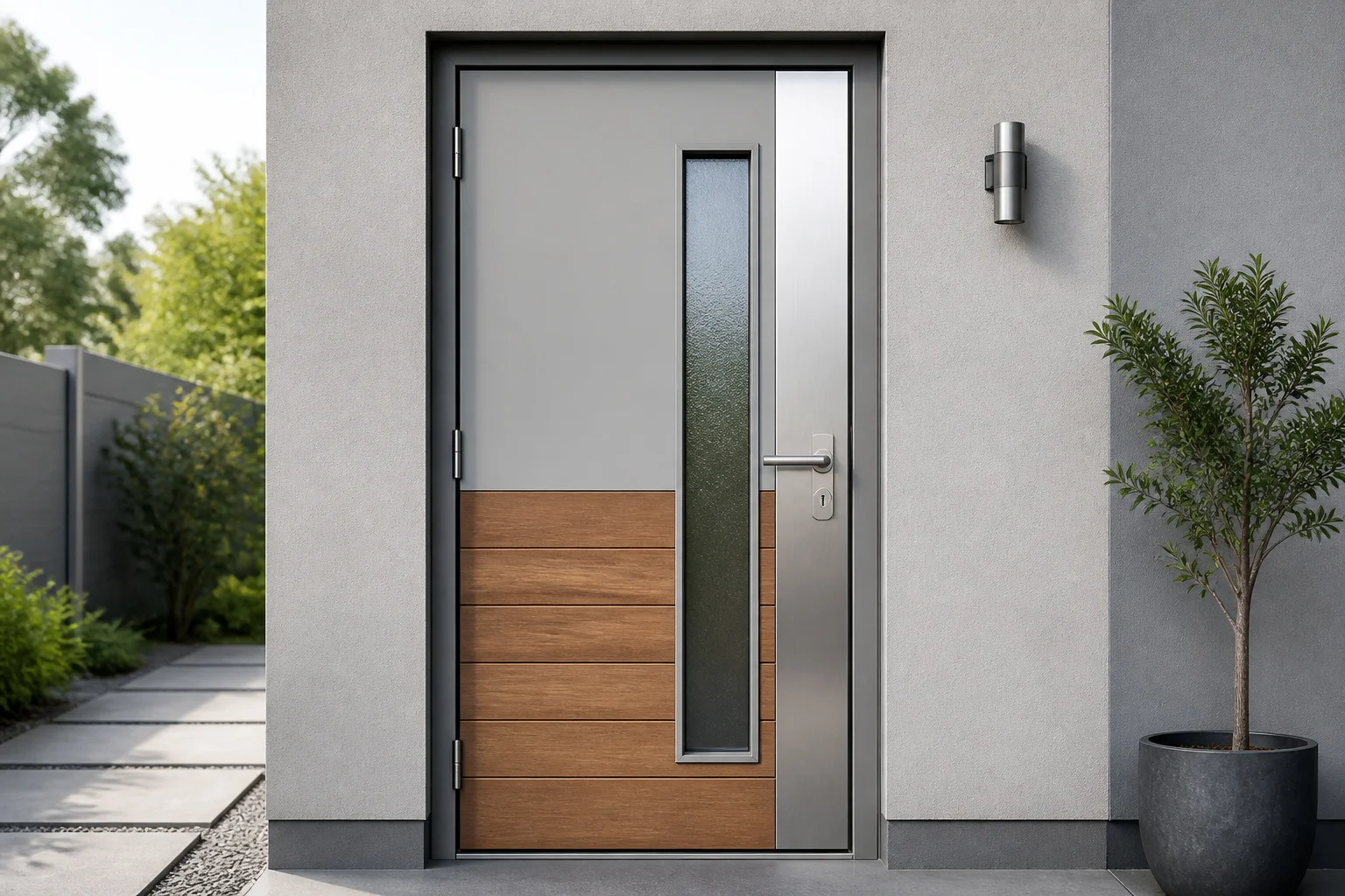Porte exterieure moderne avec finitions multiples